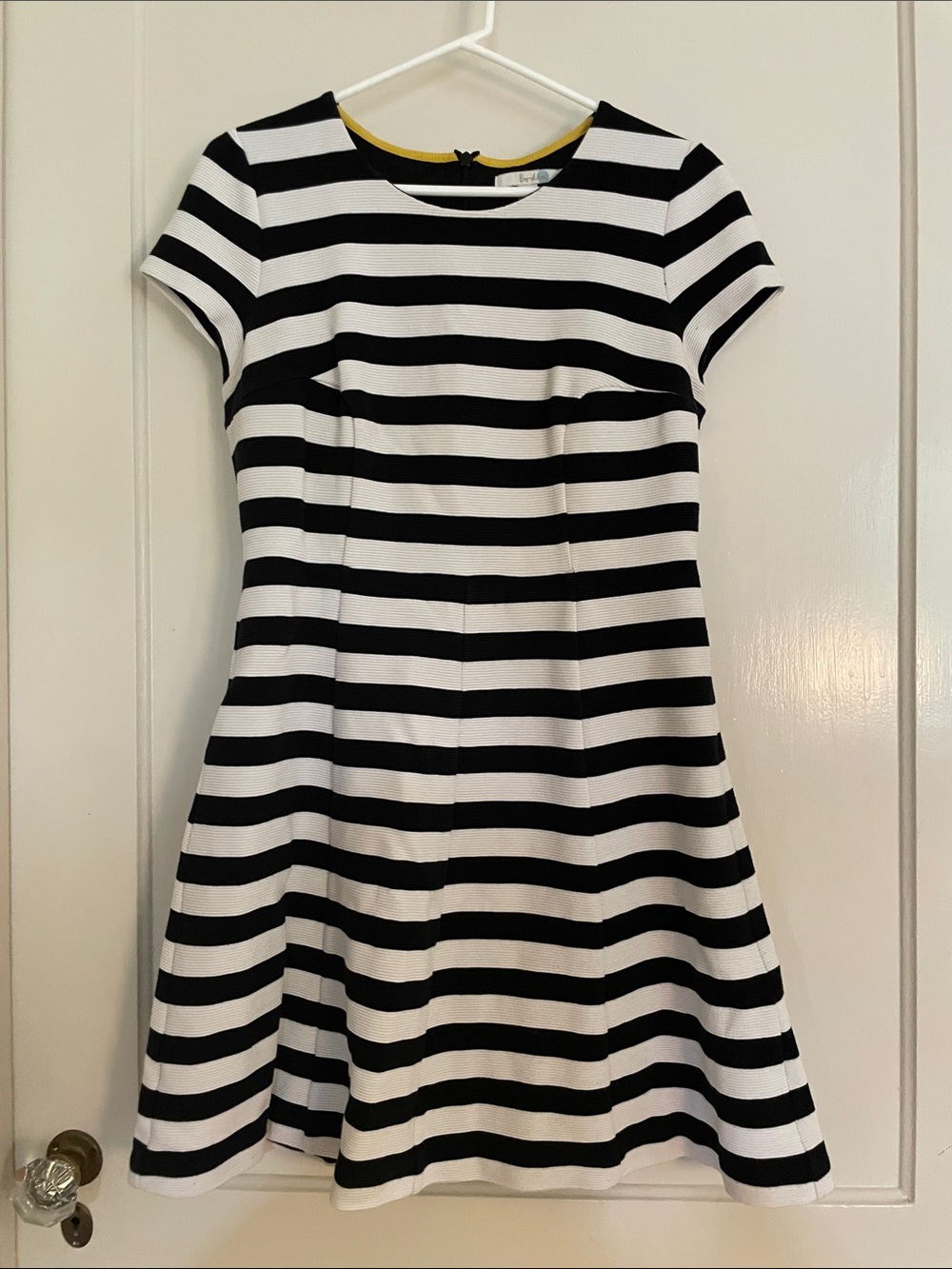 Boden Black & White Striped Fit-and-Flare Girls' Dress